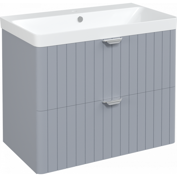 Тумба подвесная с раковиной Stworki Ларвик 80 см 622516, серый фото 9