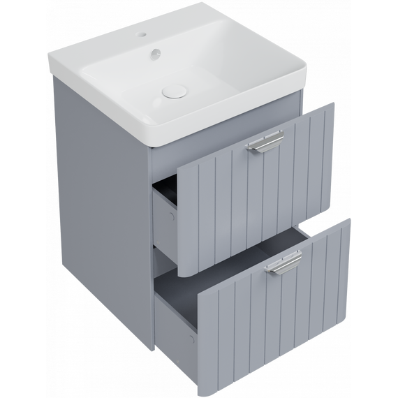 Тумба подвесная с раковиной Stworki Ларвик 50 см TR-622509, серый фото 14