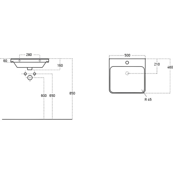 Тумба подвесная с раковиной Stworki Ларвик 50 см TR-622509, серый фото 4