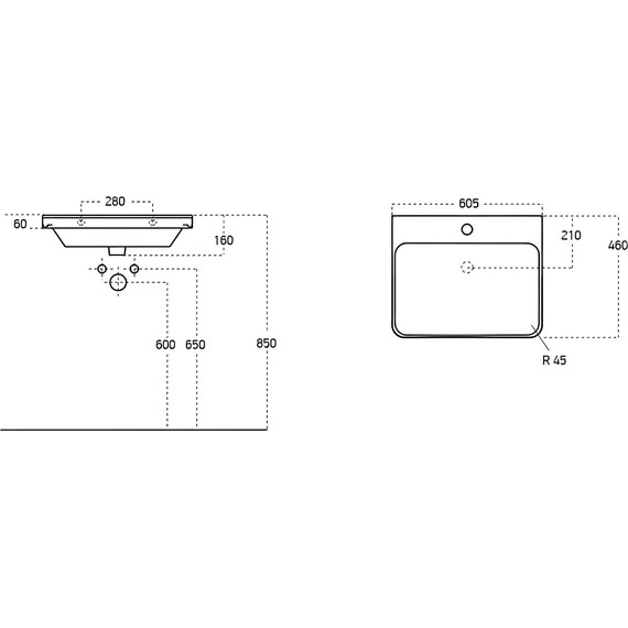 Тумба подвесная с раковиной Stworki Ларвик 60 см 622514, серый фото 2