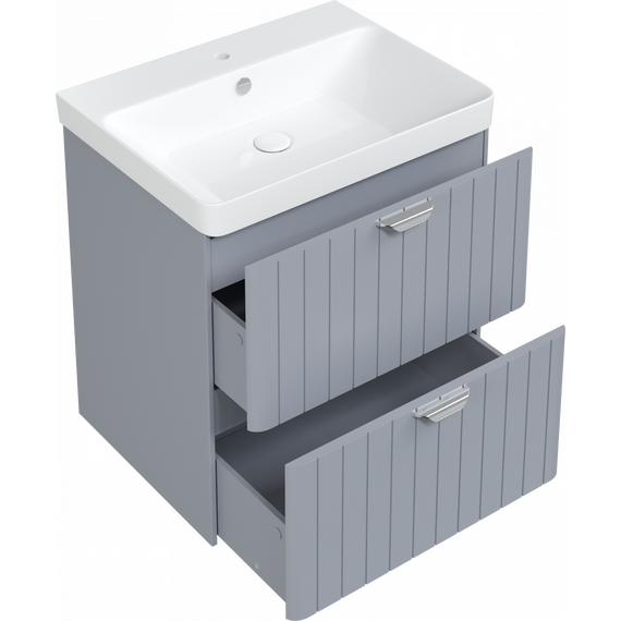 Тумба подвесная с раковиной Stworki Ларвик 60 см 622514, серый фото 11