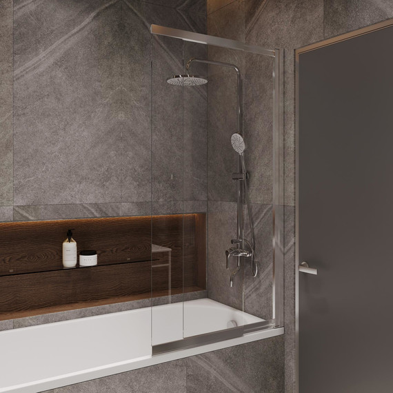 Шторка для ванны Stworki Нюборг 98x145 см STW_801_SL_C, хром/прозрачное фото 10