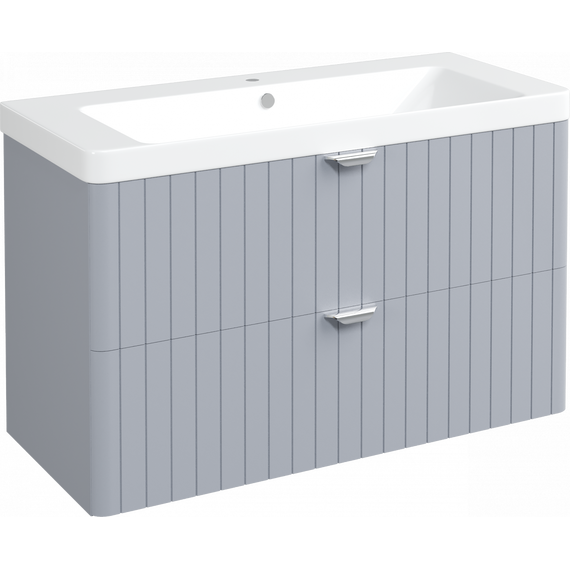 Тумба подвесная с раковиной Stworki Ларвик 105 см TR-622518, серый фото 8