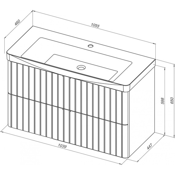 Тумба подвесная с раковиной Stworki Ларвик 105 см TR-622518, серый фото 3