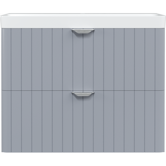 Тумба подвесная с раковиной Stworki Ларвик 80 см 622516, серый фото 12