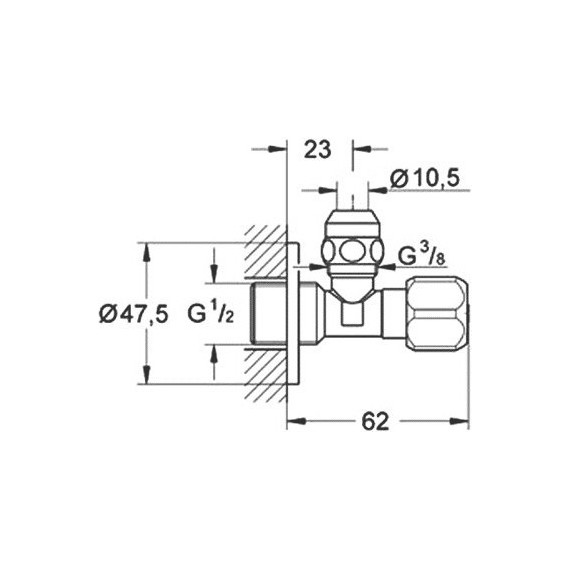 Вентиль угловой GROHE 2201700M - 2 Вентиль угловой GROHE 2201700M фото 2