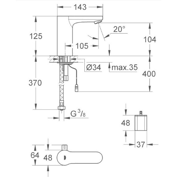 Смеситель для раковины GROHE Eurosmart Cosmopolitan E 36327001 - 4 Смеситель для раковины GROHE Eurosmart Cosmopolitan E 36327001 фото 4