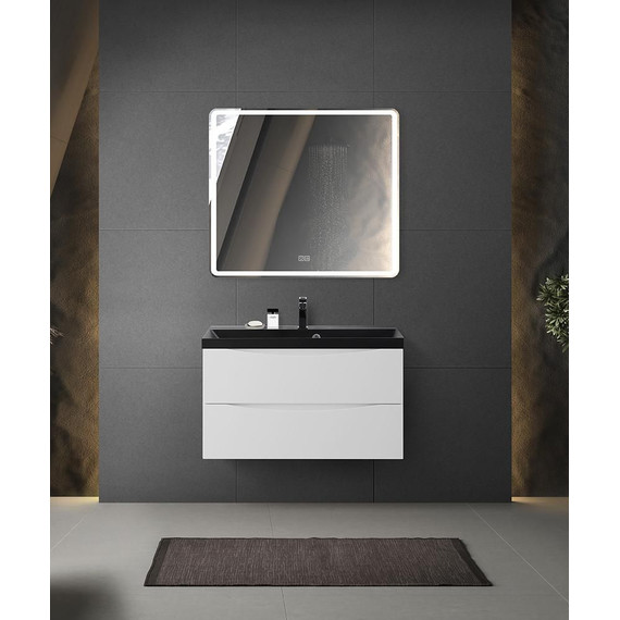 Тумба подвесная с раковиной BelBagno MARINO-900-2C-SO-BO-P 90 см, Bianco Opaco (раковина BB900/450-LV-ART-AST-NERO) фото 7