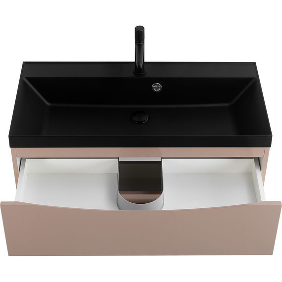 Тумба подвесная с раковиной BelBagno MARINO-900-2C-SO-CL-P 90 см, Capucino Lucido (раковина BB900/450-LV-ART-AST-NERO) фото 5