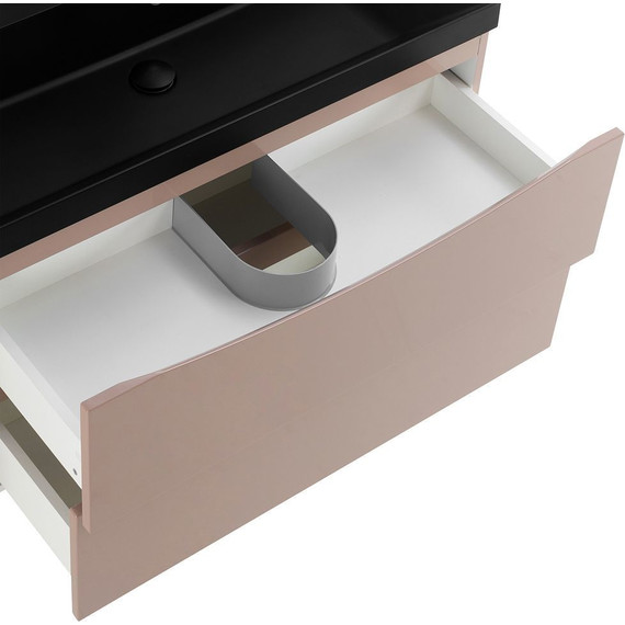 Тумба подвесная с раковиной BelBagno MARINO-900-2C-SO-CL-P 90 см, Capucino Lucido (раковина BB900/450-LV-ART-AST-NERO) фото 4