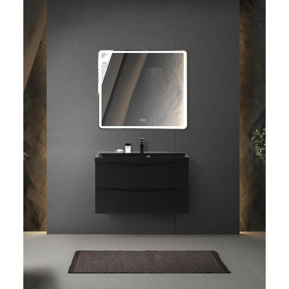 Тумба подвесная с раковиной BelBagno MARINO-900-2C-SO-NL-P 90 см, Nero Lucido (раковина BB900/450-LV-ART-AST-NERO) - 6 Тумба подвесная с раковиной BelBagno MARINO-900-2C-SO-NL-P 90 см, Nero Lucido (раковина BB900/450-LV-ART-AST-NERO) фото 6