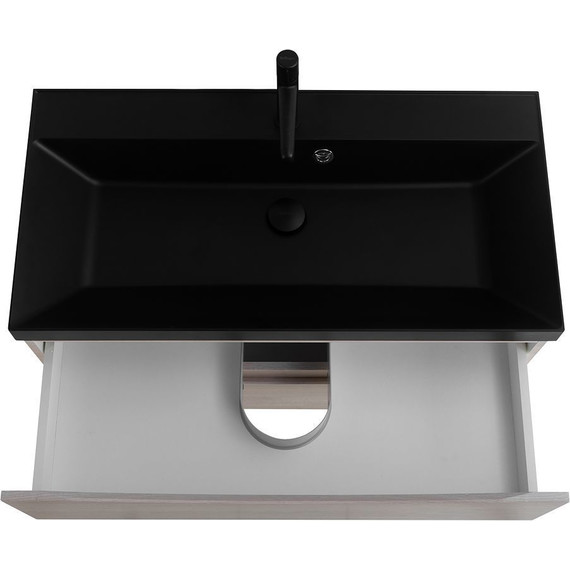 Тумба подвесная с раковиной BelBagno MARINO-900-2C-SO-RG-P 90 см, Rovere Grigio (раковина BB900/450-LV-ART-AST-NERO) фото 6