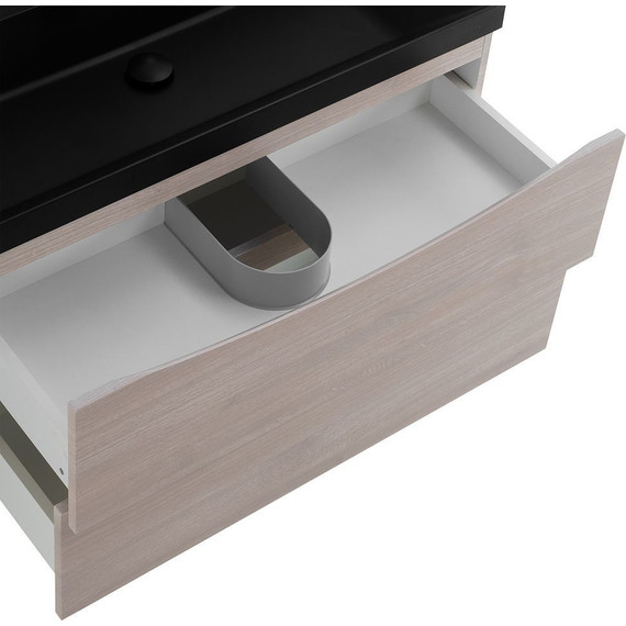 Тумба подвесная с раковиной BelBagno MARINO-900-2C-SO-RG-P 90 см, Rovere Grigio (раковина BB900/450-LV-ART-AST-NERO) фото 4