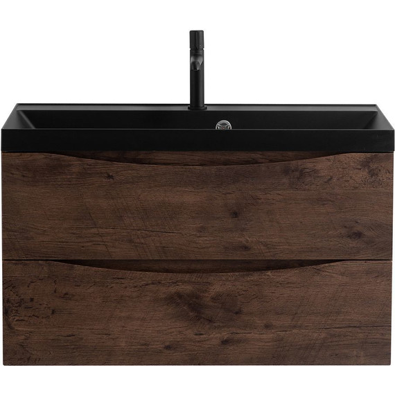Тумба подвесная с раковиной BelBagno MARINO-900-2C-SO-RW-P 90 см, Rovere Moro (раковина BB900/450-LV-ART-AST-NERO) - 4 Тумба подвесная с раковиной BelBagno MARINO-900-2C-SO-RW-P 90 см, Rovere Moro (раковина BB900/450-LV-ART-AST-NERO) фото 4
