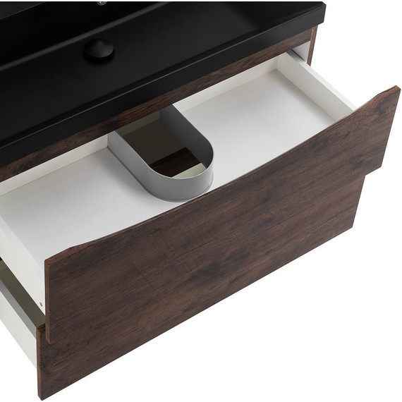 Тумба подвесная с раковиной BelBagno MARINO-900-2C-SO-RW-P 90 см, Rovere Moro (раковина BB900/450-LV-ART-AST-NERO) - 5 Тумба подвесная с раковиной BelBagno MARINO-900-2C-SO-RW-P 90 см, Rovere Moro (раковина BB900/450-LV-ART-AST-NERO) фото 5