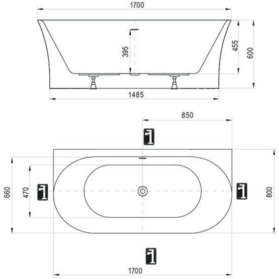 Ванна акриловая Ravak Freedom D 170х80 см XC00D00051 - 4 Ванна акриловая Ravak Freedom D 170х80 см XC00D00051 фото 4