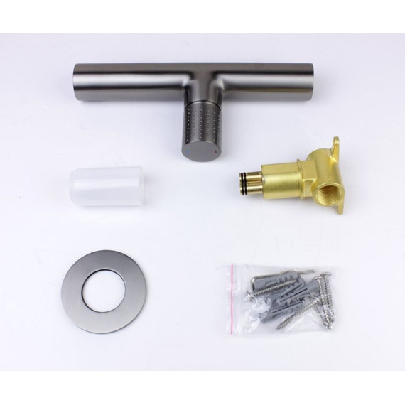 Смеситель для раковины настенный Bronze de Luxe Liberty 301GG, графит, Цвет производителя: оружейная сталь - 5 Смеситель для раковины настенный Bronze de Luxe Liberty 301GG, графит, Цвет производителя: оружейная сталь фото 5