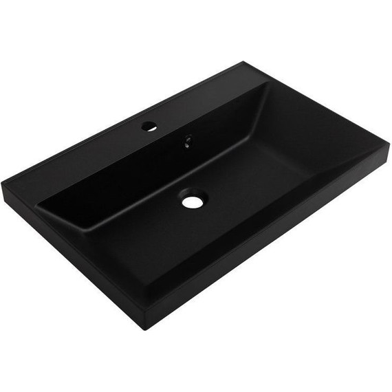 Тумба подвесная с раковиной BelBagno MARINO-H60-700-2C-SO-RW-P 70 см (раковина чёрная BB700/450-LV-ART-AST-NERO) Rovere Moro фото 2