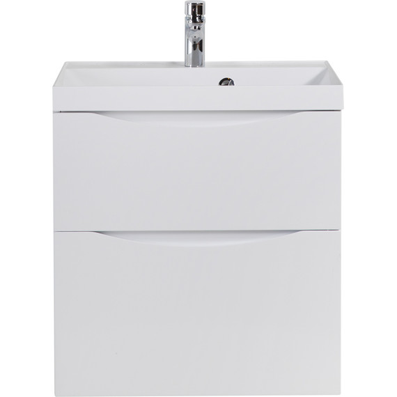 Тумба подвесная с раковиной BelBagno MARINO-H60-700-2C-SO-BL-P 70 см (раковина чёрная BB700/450-LV-ART-AST-NERO) Bianco Lucido фото 