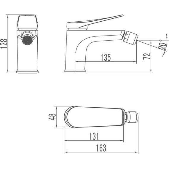 Смеситель для биде Lemark Bronx LM3708GM, графит фото 6