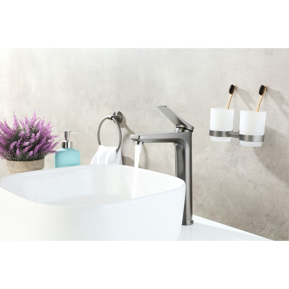 Смеситель для раковины высокий Lemark Bronx LM3709GM, графит - 7 Смеситель для раковины высокий Lemark Bronx LM3709GM, графит фото 7