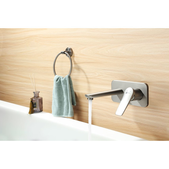 Смеситель для раковины настенный Lemark Bronx LM3726GM, графит фото 5