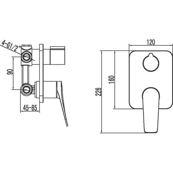 Смеситель для ванны Lemark Bronx LM3727GM (на два выхода) графит фото 3