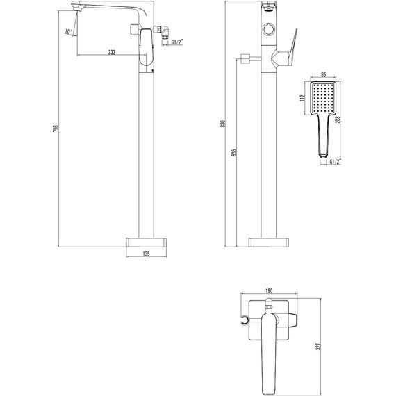 Смеситель для ванны Lemark Bronx LM3744BL, черный фото 3