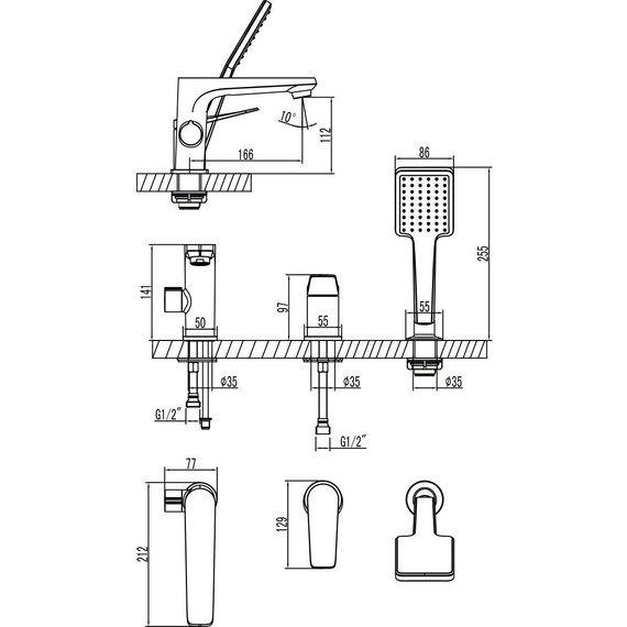 Смеситель для ванны Lemark Bronx LM3745BL, черный фото 3