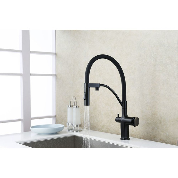 Смеситель для кухни Lemark Bronx LM3761BL, черный - 6 Смеситель для кухни Lemark Bronx LM3761BL, черный фото 6