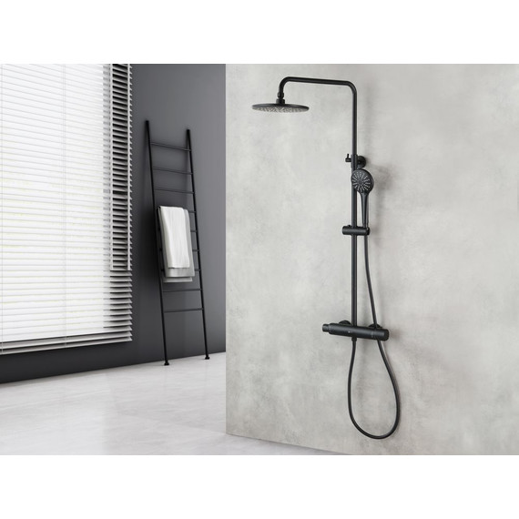 Душевая стойка с термостатом Lemark Bronx LM3770BL, черный - 4 Душевая стойка с термостатом Lemark Bronx LM3770BL, черный фото 4