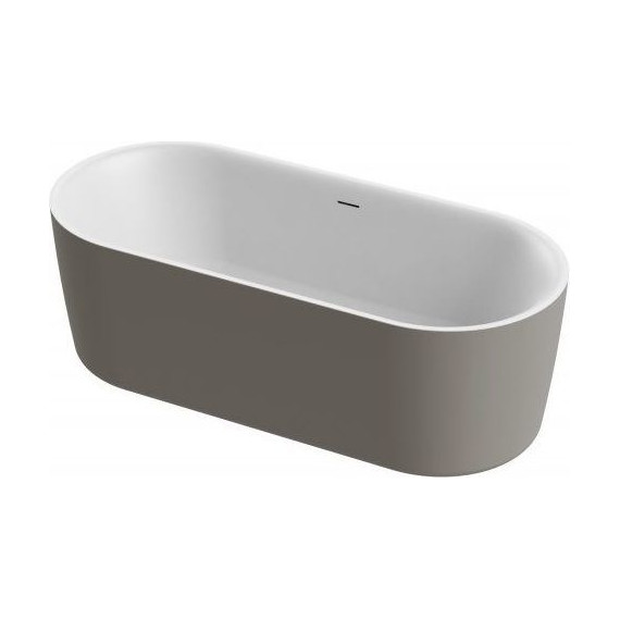 Ванна отдельностоящая Cezares Metauro 180x80 см METAURO-INT-Central-180-80-60-G-W-MATT, серый матовый фото 