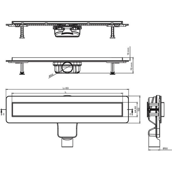 Трап Berges Wasserhaus Optim Line 60 см 090506, хром глянцевый, Цвет производителя: хром глянцевый, Размер трапа: 600 фото 5