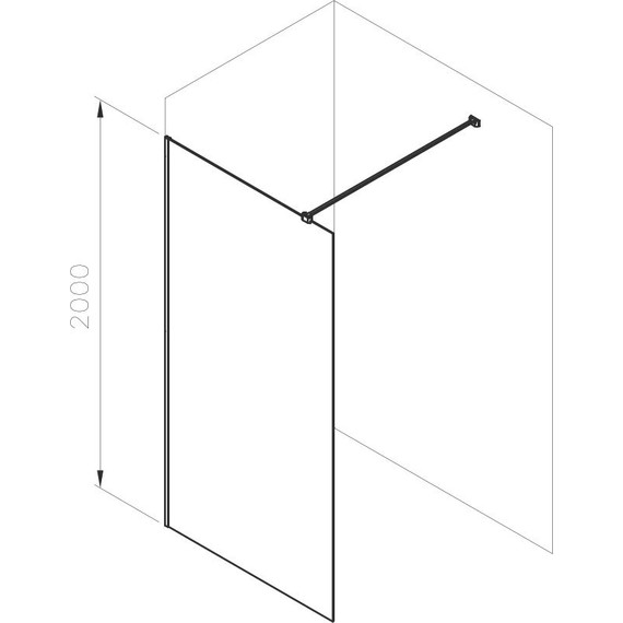 Душевая перегородка Ravak Walk-In Air 90 см GW9W70300Z1C с кронштейном в комплекте, чёрный/прозрачное фото 4