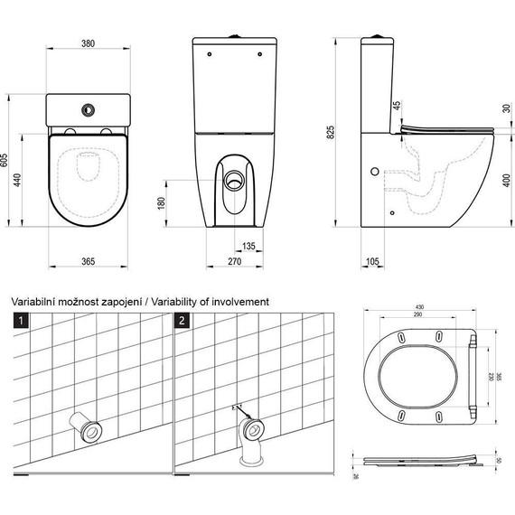 Унитаз-компакт Ravak Optima RimOff Combi X01870 с тонкой крышкой микролифт фото 10