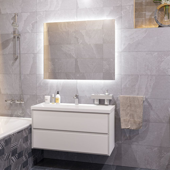 Тумба подвесная с раковиной Mirsant Dante 80 см (раковина Style 80) белый фото 2