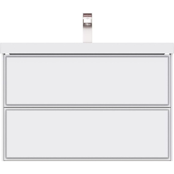 Тумба подвесная с раковиной Mirsant Dante 80 см (раковина Style 80) белый фото 6