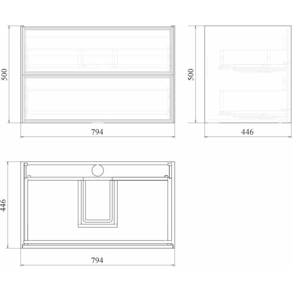 Тумба подвесная с раковиной Mirsant Dante 80 см (раковина Style 80) белый фото 10