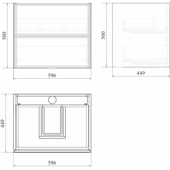 Тумба подвесная с раковиной Mirsant Dante 60 см (раковина Style 60) серый матовый фото 10