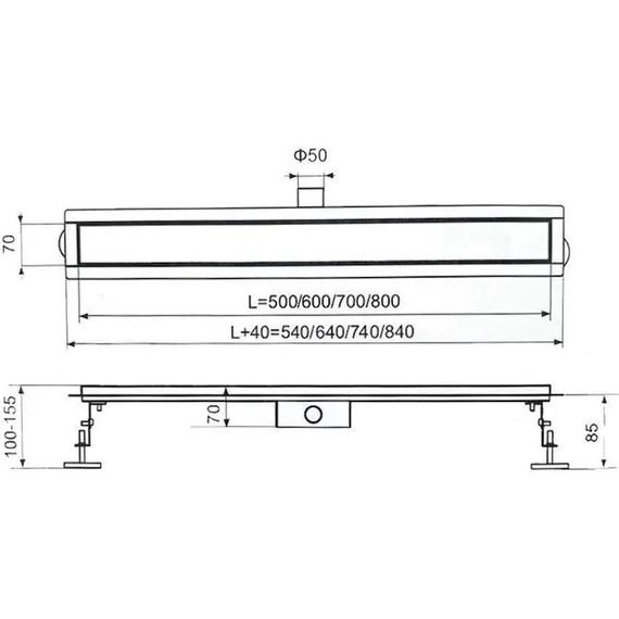 Трап TIM 80 см BAD488002GP, золото глянцевое фото 10