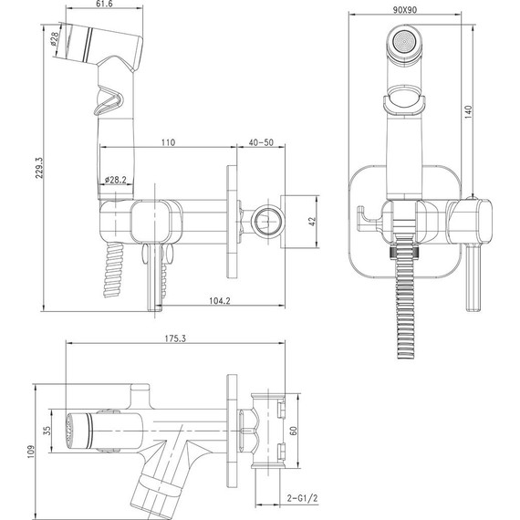 Набор для гигиенического душа Lemark Solo LM7165MW, белый - 2 Набор для гигиенического душа Lemark Solo LM7165MW, белый фото 2
