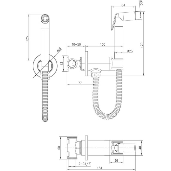 Гигиенический душ Lemark Solo LM7171BL, чёрный - 2 Гигиенический душ Lemark Solo LM7171BL, чёрный фото 2