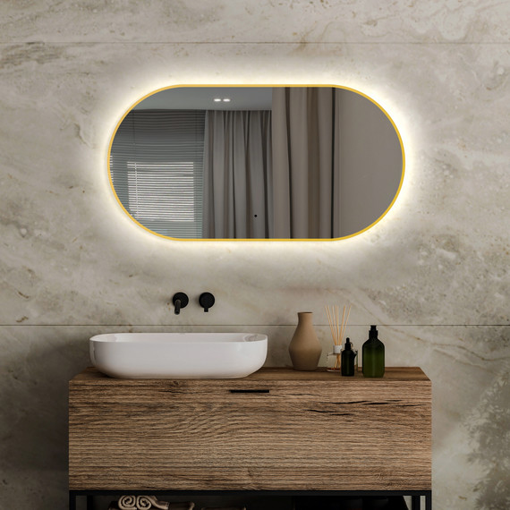 Зеркало Abber Kontur 55 см AG6304SCG, золото фото 2