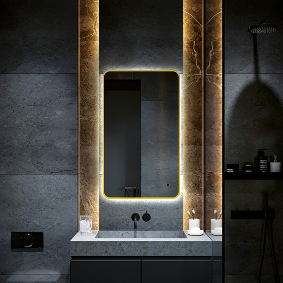 Зеркало Abber See 60 см AG6112SCG, золото фото 2