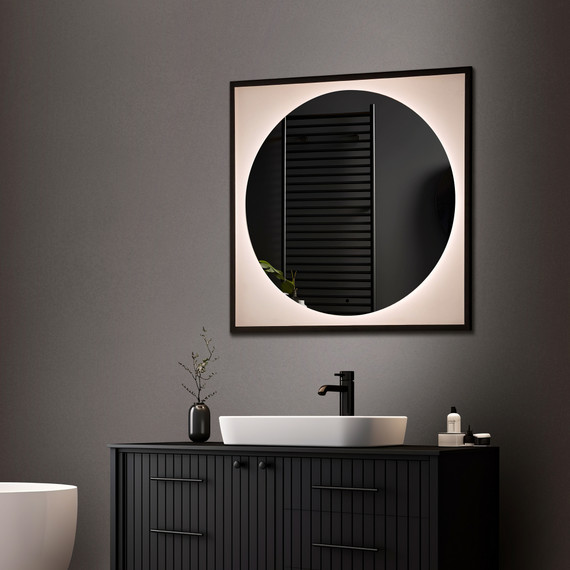 Зеркало Abber See 80 см AG6117SCRB, чёрный фото 2