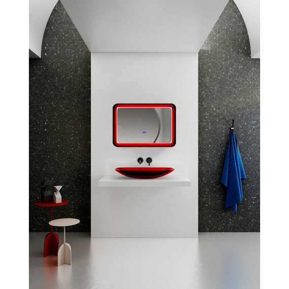 Зеркало Abber Kristall 80 см AT6701Rubin, красный фото 2