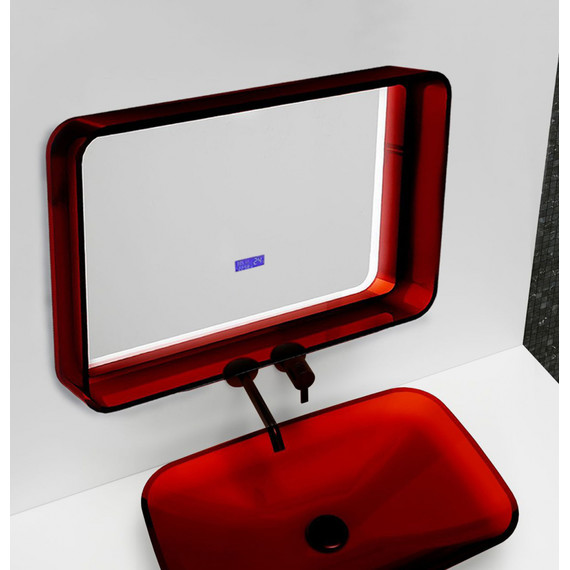 Зеркало Abber Kristall 80 см AT6701Rubin, красный фото 3