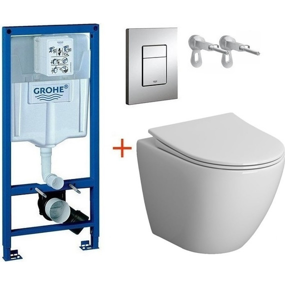 Инсталляция с подвесным унитазом комплект: Grohe Rapid SL 38772001 с подвесным безободковым унитазом Niagara Vista NG-9301 сиденье микролифт, крепление, кнопка смыва хром - 2 Инсталляция с подвесным унитазом комплект: Grohe Rapid SL 38772001 с подвесным безободковым унитазом Niagara Vista NG-9301 сиденье микролифт, крепление, кнопка смыва хром фото 2