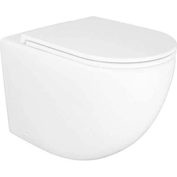 Унитаз приставной безободковый Azario Grado AZ-2141D-UQ1 с тонкой крышкой микролифт (система смыва Торнадо) фото 2