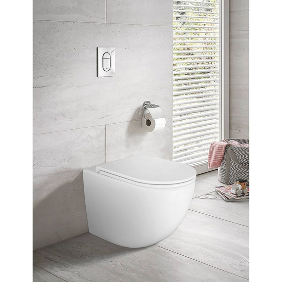 Унитаз приставной безободковый Azario Grado AZ-2141D-UQ1 с тонкой крышкой микролифт (система смыва Торнадо) фото 15